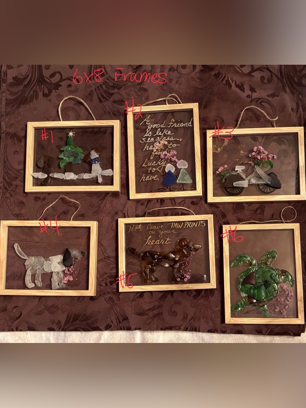 authentic seaglass art 6x8 frame